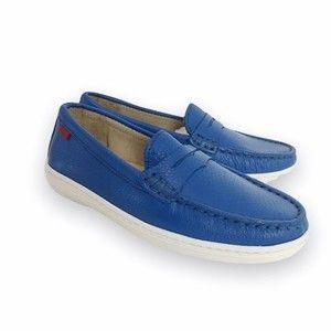 NEW Marc Joseph Kids Size 12.5 Blue Leather Slip On Moccasin Loafers Shoes